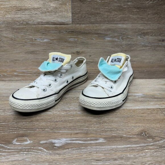 Converse All Star Double Tongue Teal/Yellow Sneaker Women's Size 7 - Picture 1 of 7
